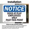 Signmission Dogs At Play Employees Only Past This Point OSHA Notice Sign, Vinyl Decal, 14in W x 10in L, 2PK OS-2PACK-NS-D-1014-L-11437 - alternate 6